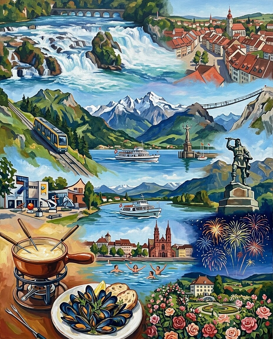 Schweiz 2022 im Stil von Cézanne